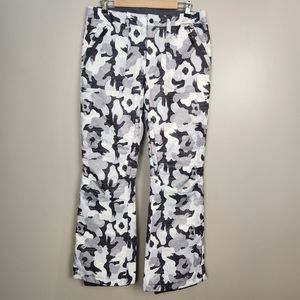 Boulder Gear White Gray Black Camo Women's Ski Snowboard Pants Size 8